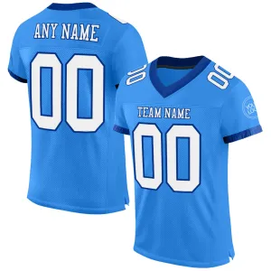 Custom Powder Blue White-Royal Mesh Authentic Football Jersey FansIdea