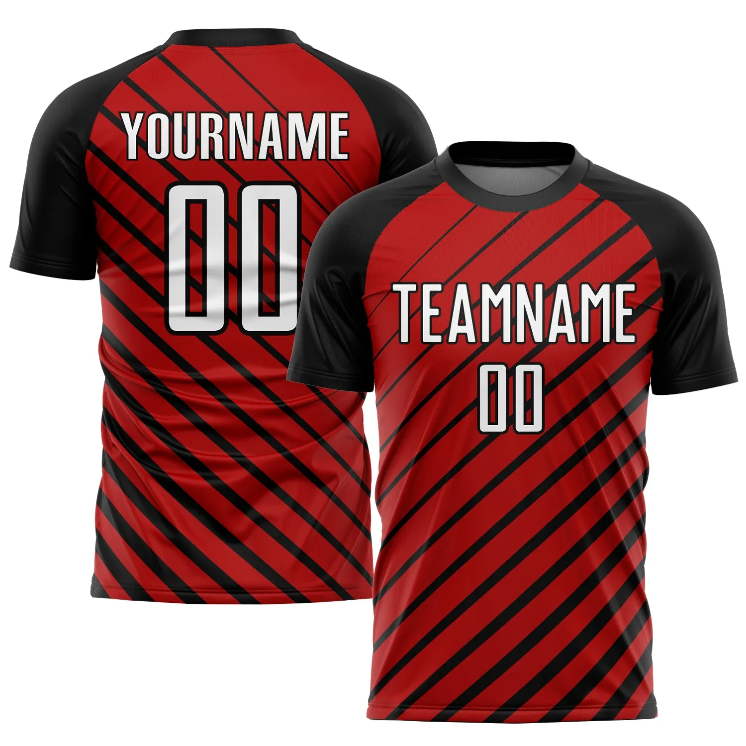 Custom Red White-Black Sublimation Soccer Uniform Jersey FansIdea
