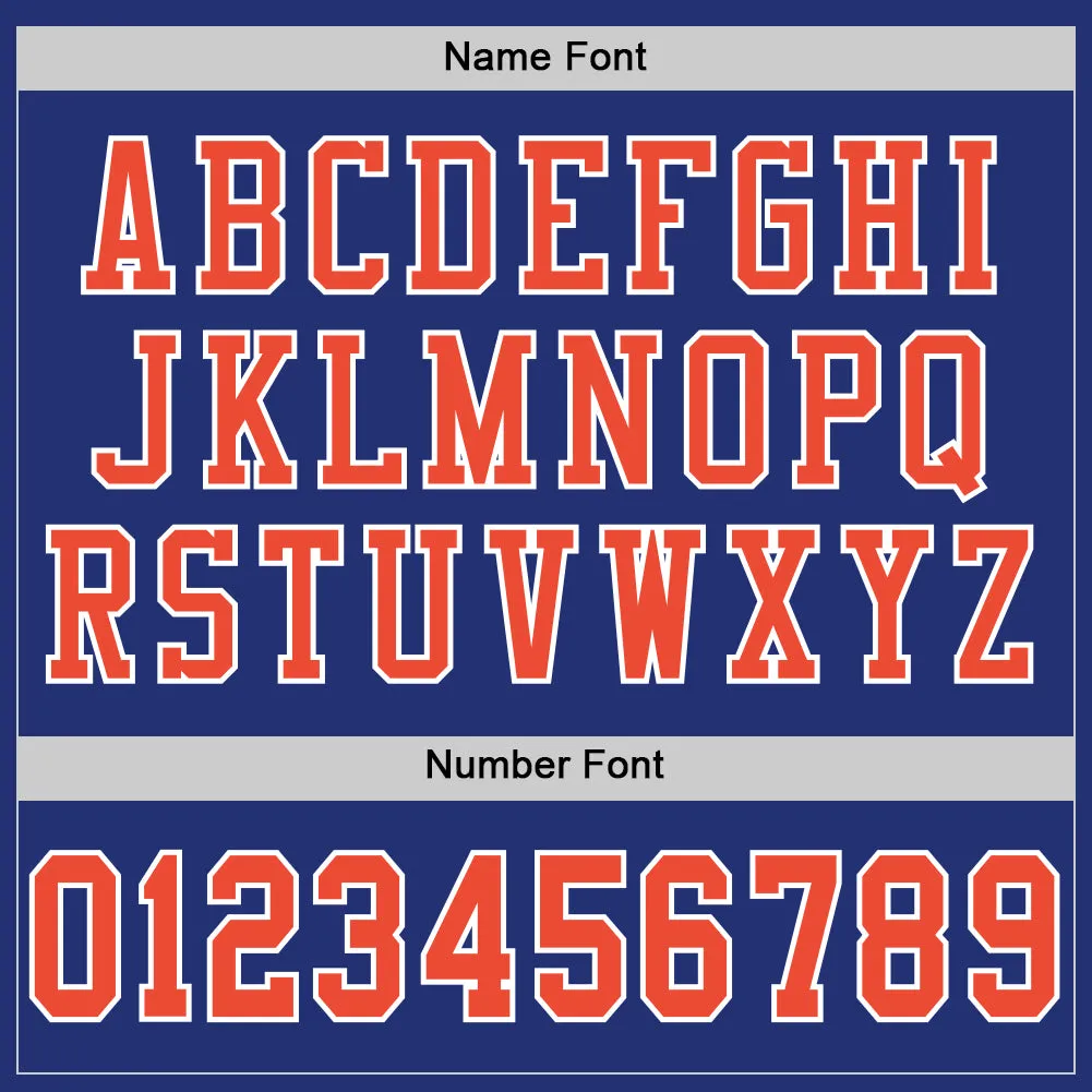 Custom Royal Orange-White Mesh Authentic Throwback Football Jersey FansIdea