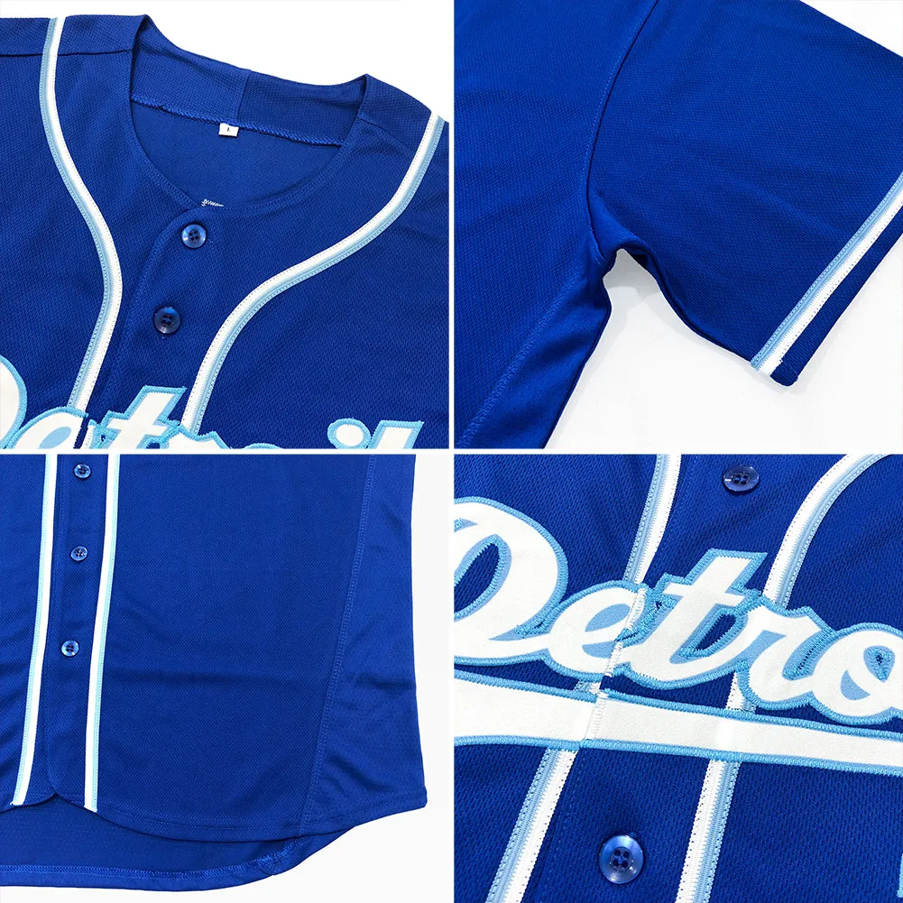 Custom Royal White Authentic Baseball Jersey FansIdea