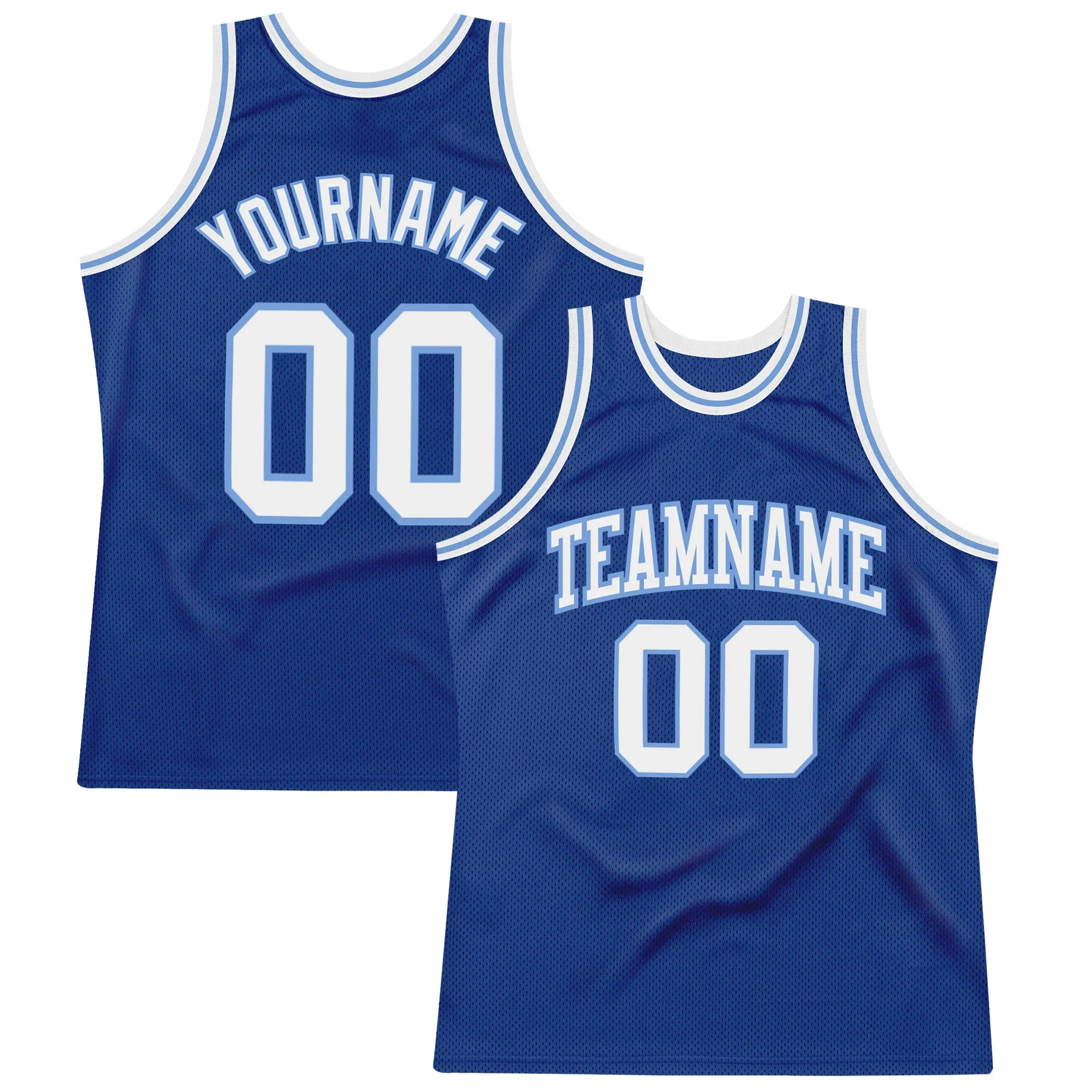 Custom Royal White-Light Blue Authentic Throwback Basketball Jersey FansIdea