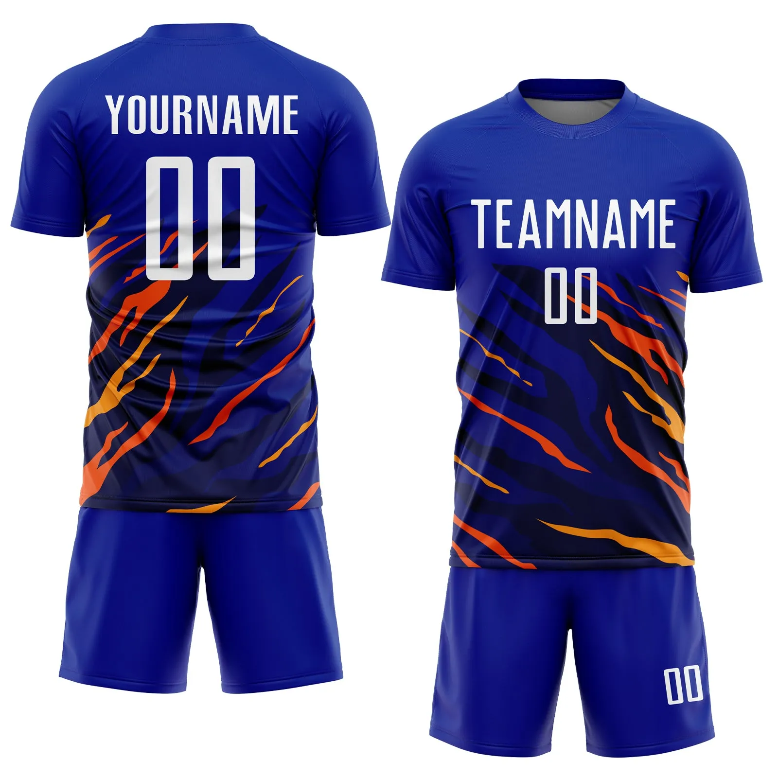 Custom Royal White Yellow-Black Sublimation Soccer Uniform Jersey FansIdea