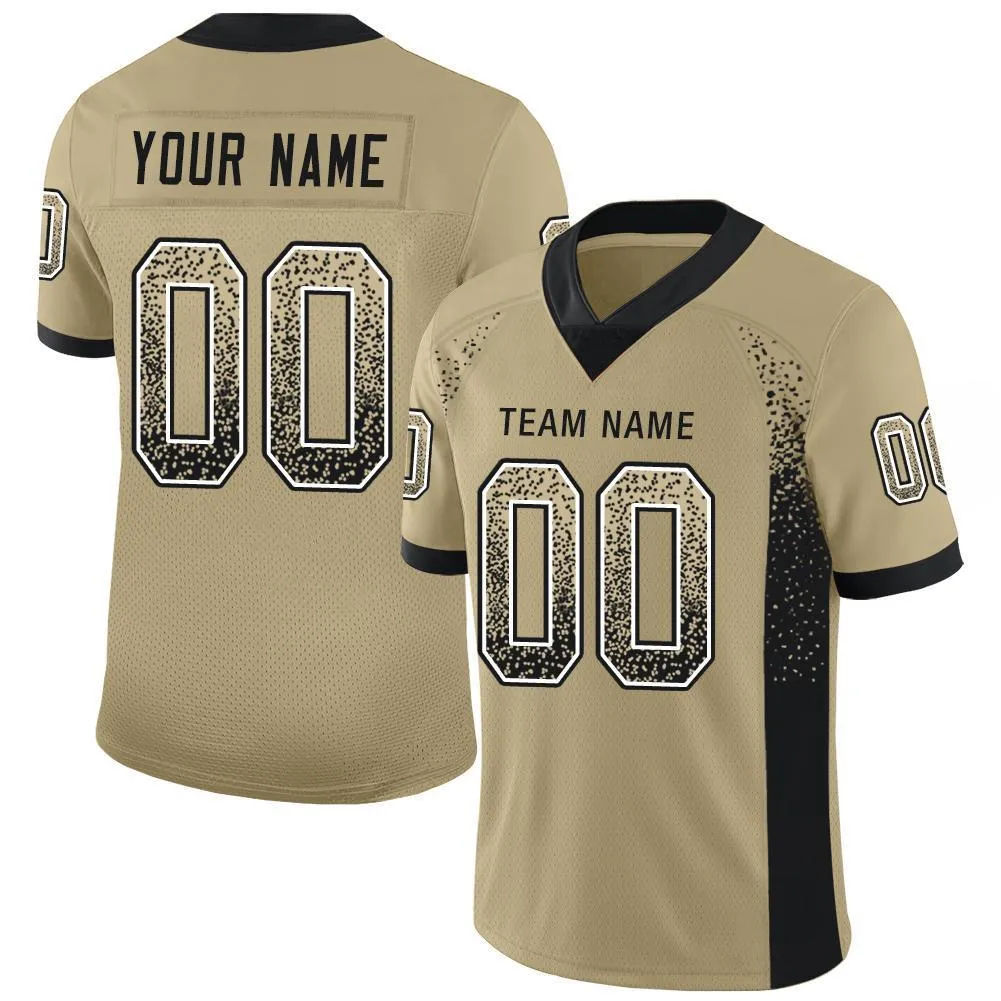 Custom Vegas Gold Black-White Mesh Drift Fashion Football Jersey FansIdea