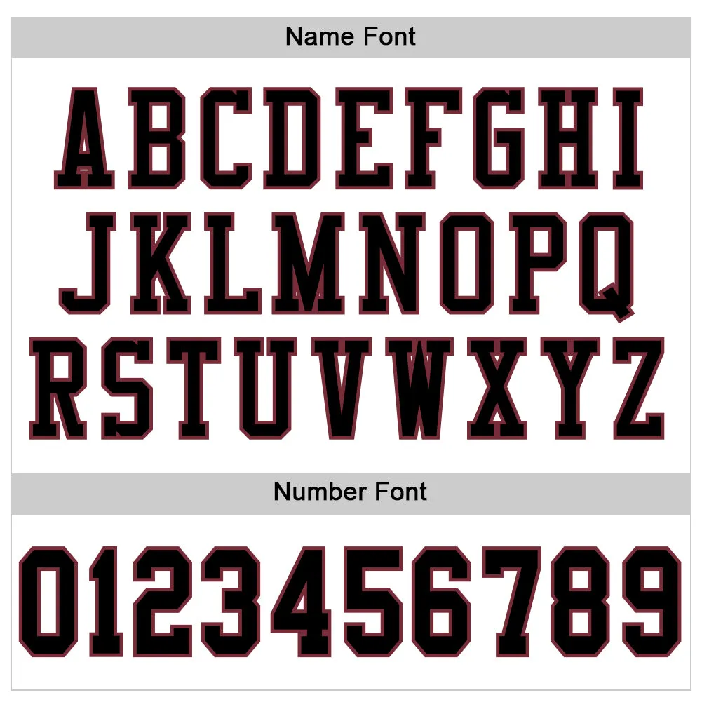 Custom White Black-Burgundy Mesh Authentic Football Jersey FansIdea