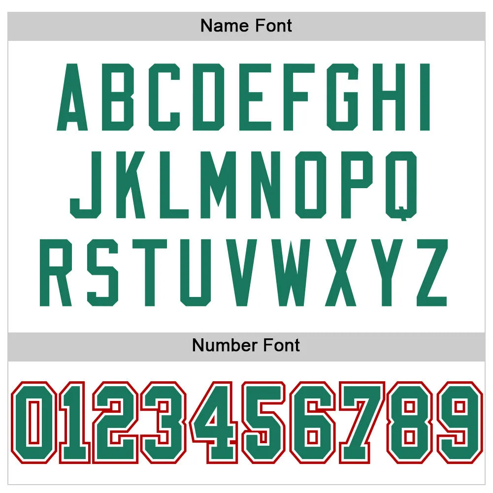 Custom White Kelly Green-Red Mesh Authentic Football Jersey FansIdea