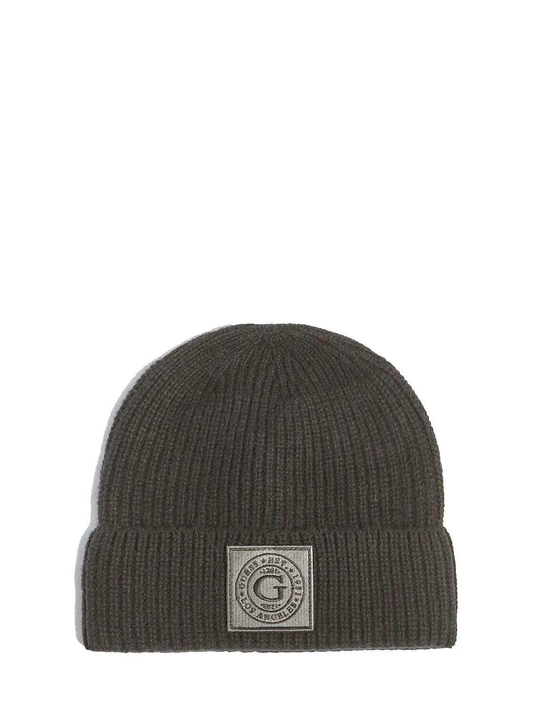 Dark Grey Hunter Ribbed Logo Beanie Guess