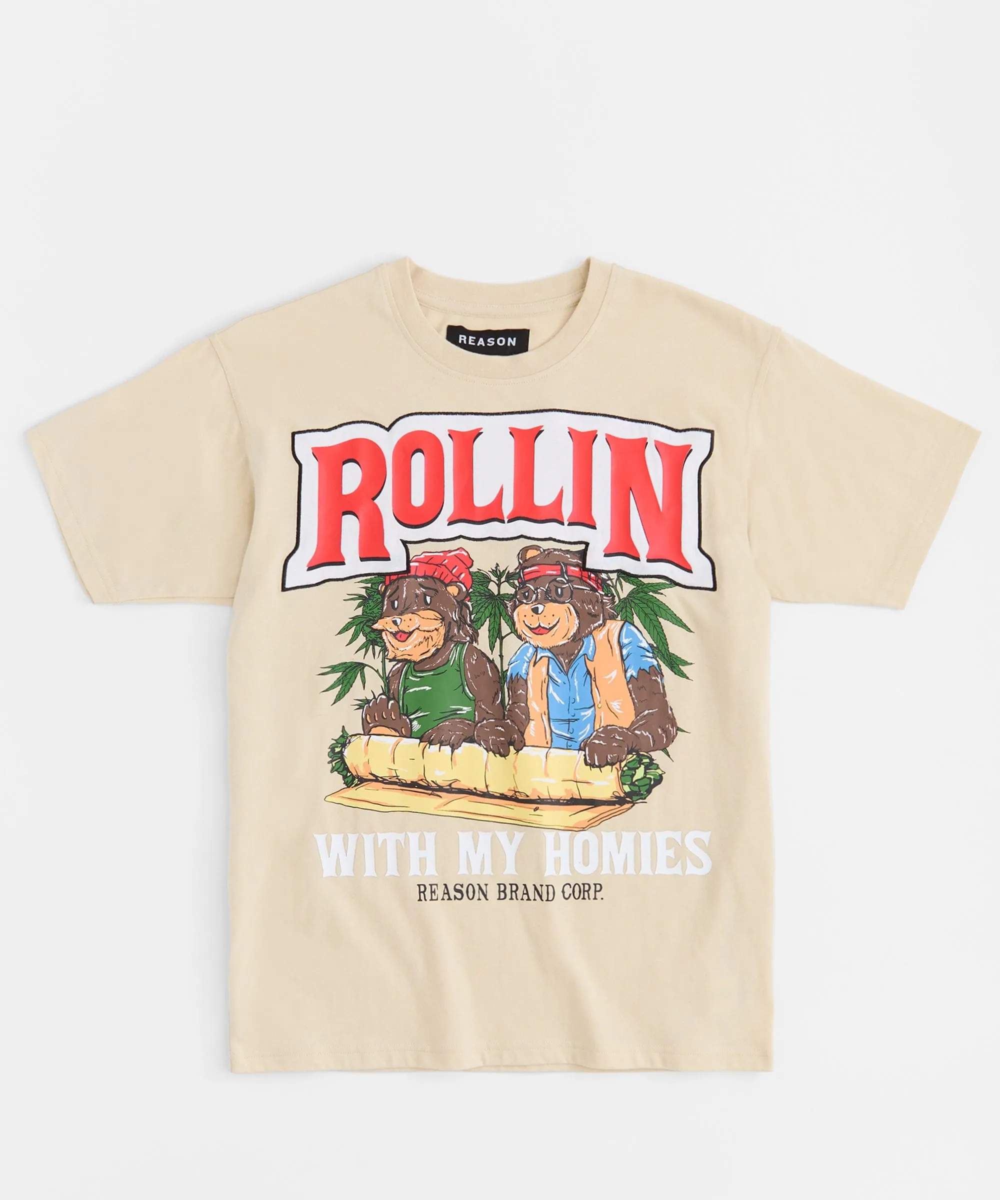 Doorbuster Cheech & Chong Rollin Homies Short Sleeve Tee - Khaki  Stylish & Comfortable