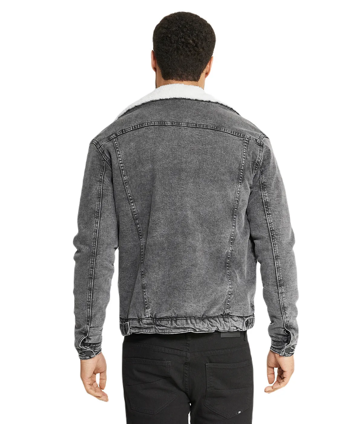 Doorbuster Sherpa Collar Gray Denim Jacket  Almost Sold Out!