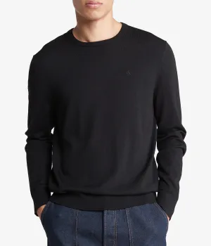 Editors Pick Long Sleeve Solid Extrafine Merino Crew 14Gg Black  Last Chance!