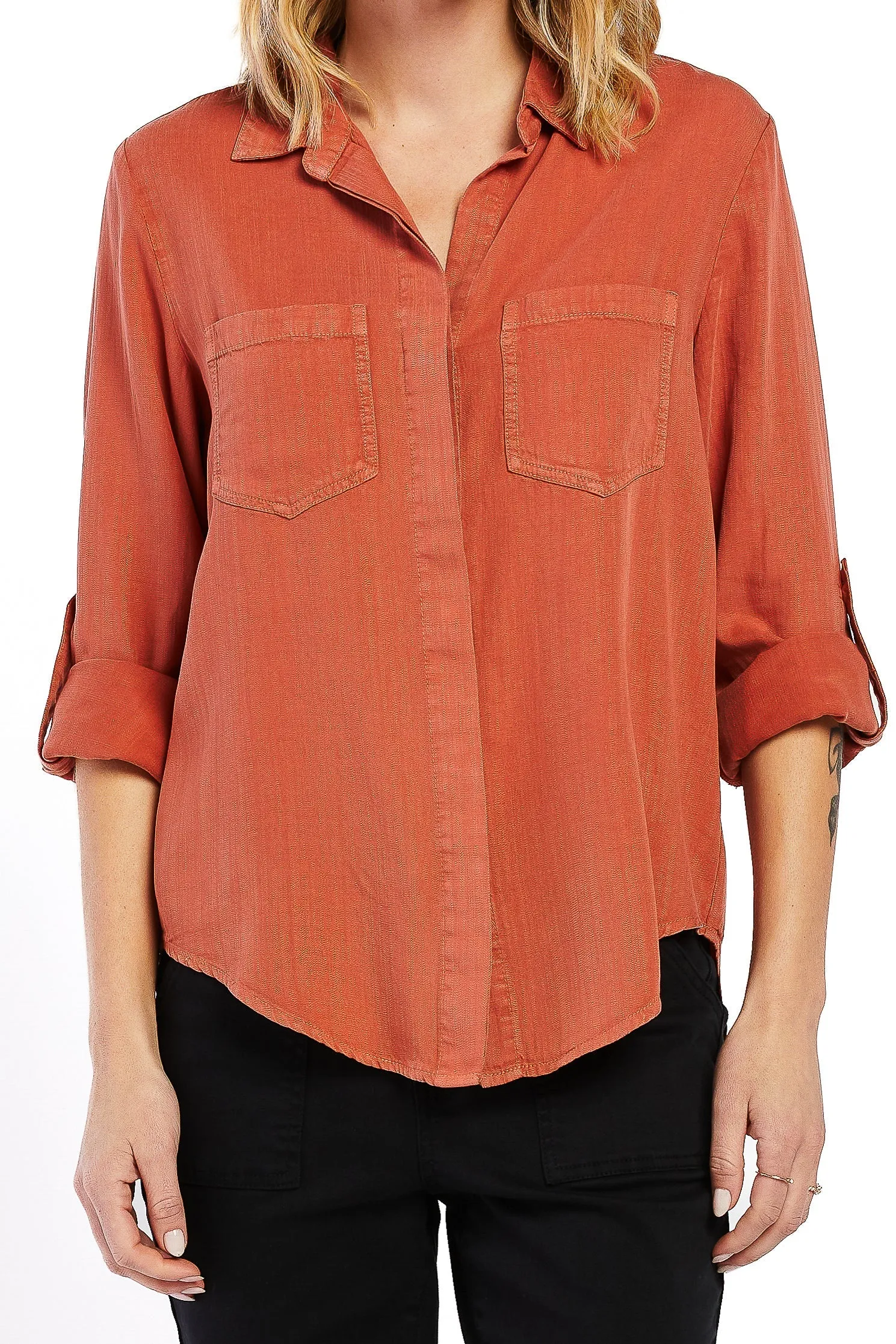 Editors Pick Riley Rolled Tab Sleeve Button Down Shirt  Limited Release!