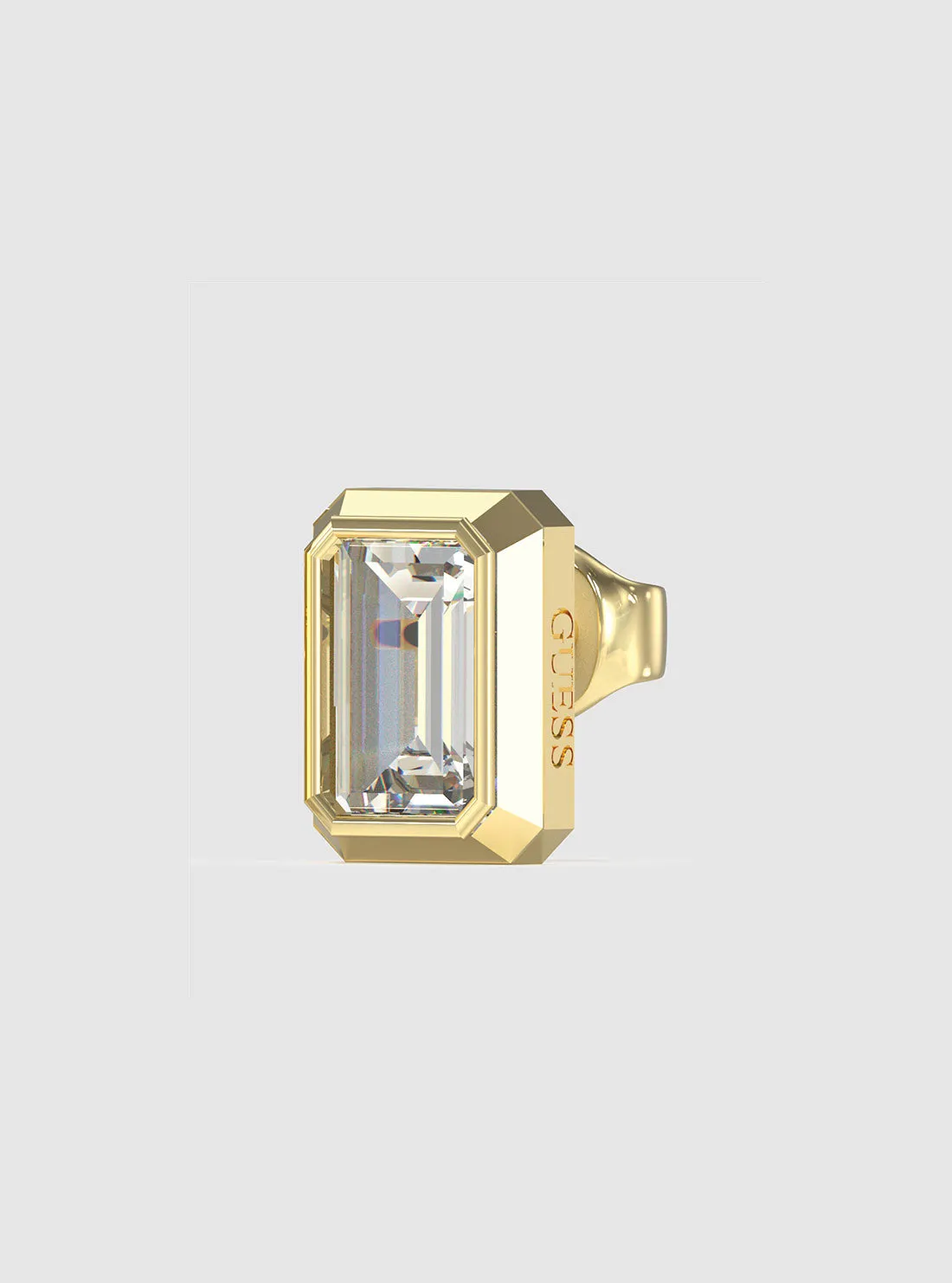 Gold Crystal Octagon Stud Earrings Guess