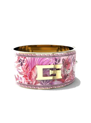 Gold Foulard Jungle Print Bangle Guess