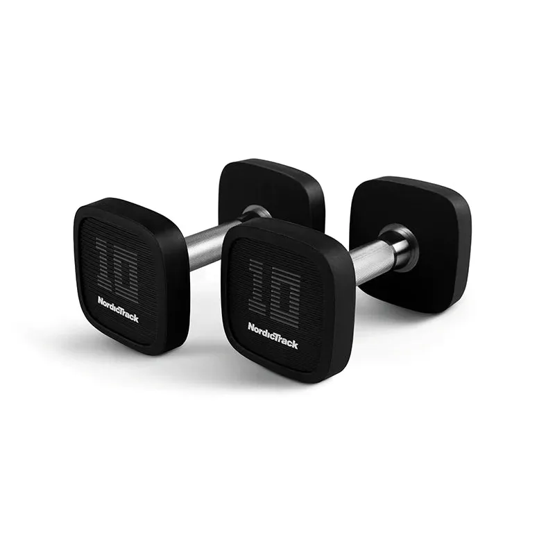 IFIT 5-30 URETHANE DUMBBELL SET WITH ACCESSORIES AND RACK