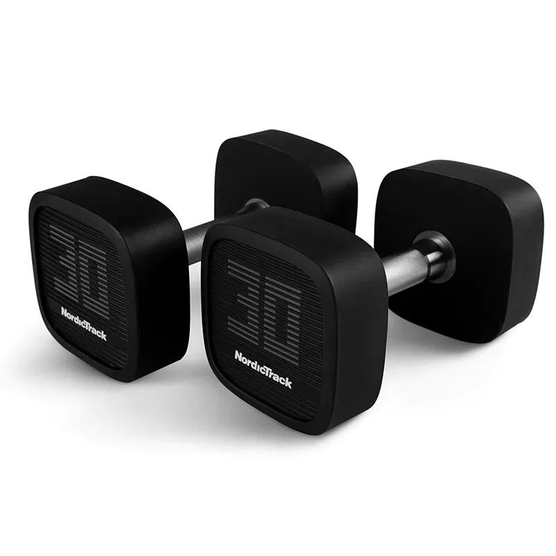 IFIT 5-30 URETHANE DUMBBELL SET WITH ACCESSORIES AND RACK