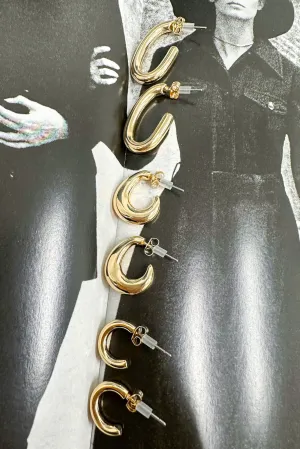 Jesinia Set of Three Hoop Earrings