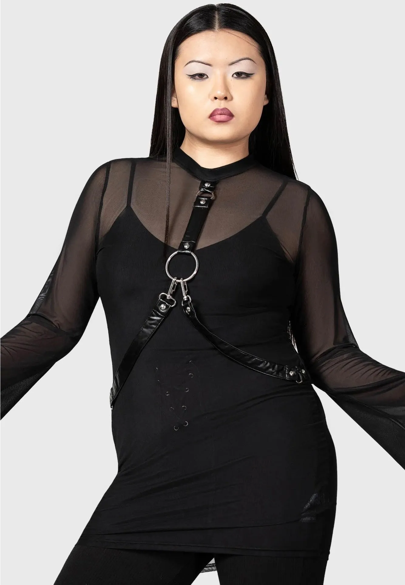 Killstar - Sheer Bondage Black - Dress