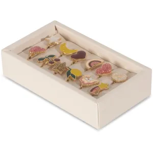 Konges Sljd 12-Pak Ring Set Multi Color