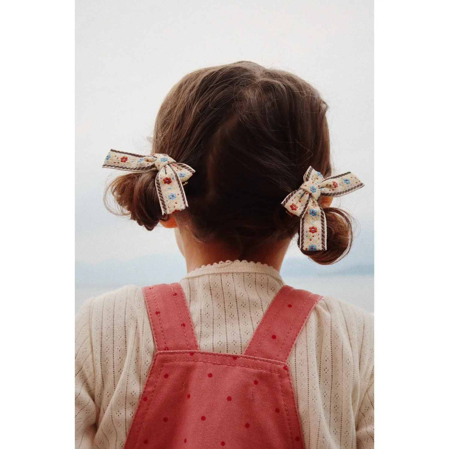 Konges Sljd Beige/Black 4 Pack Bow Hair Clips