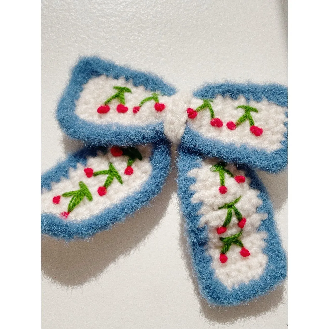 Konges Sljd Cherry Crochet Bow Clips Cherry