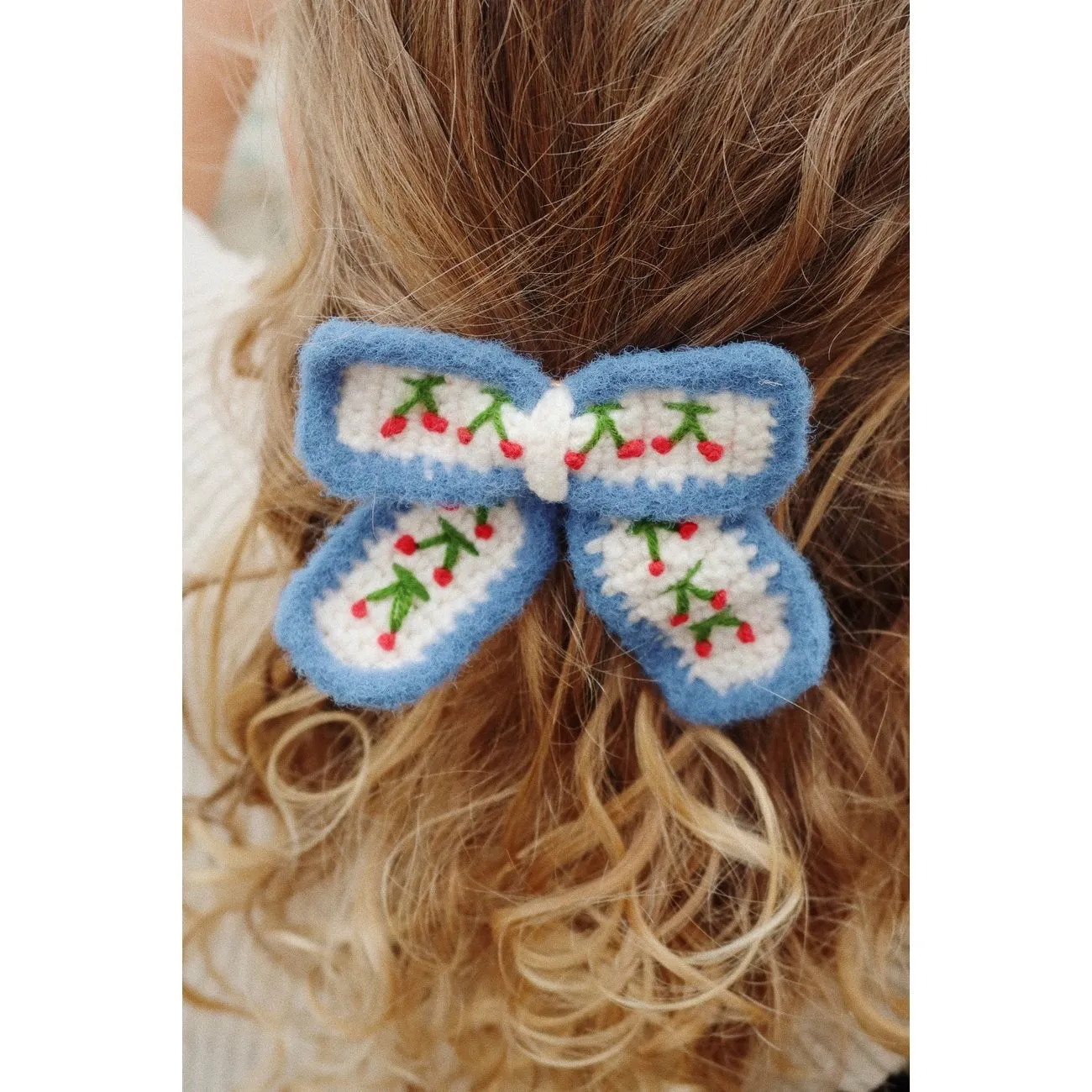 Konges Sljd Cherry Crochet Bow Clips Cherry