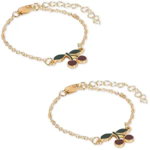 Konges Sljd Gold 2 Pack Cherry Bestie Bracelets