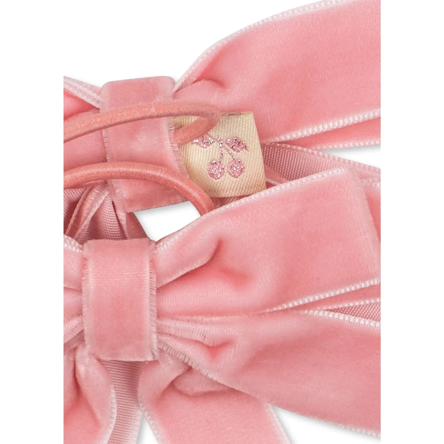 Konges Sljd Peony Pink 2 Pack Velvet Double Bow Elastic