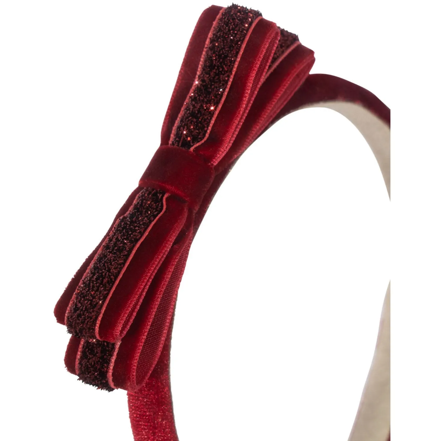 Konges Sljd Red Velvet Bow Hairbrace