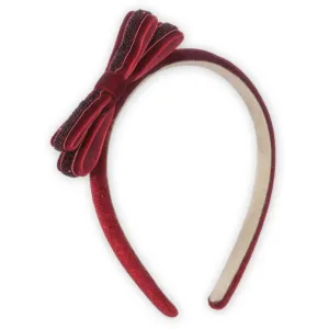 Konges Sljd Red Velvet Bow Hairbrace