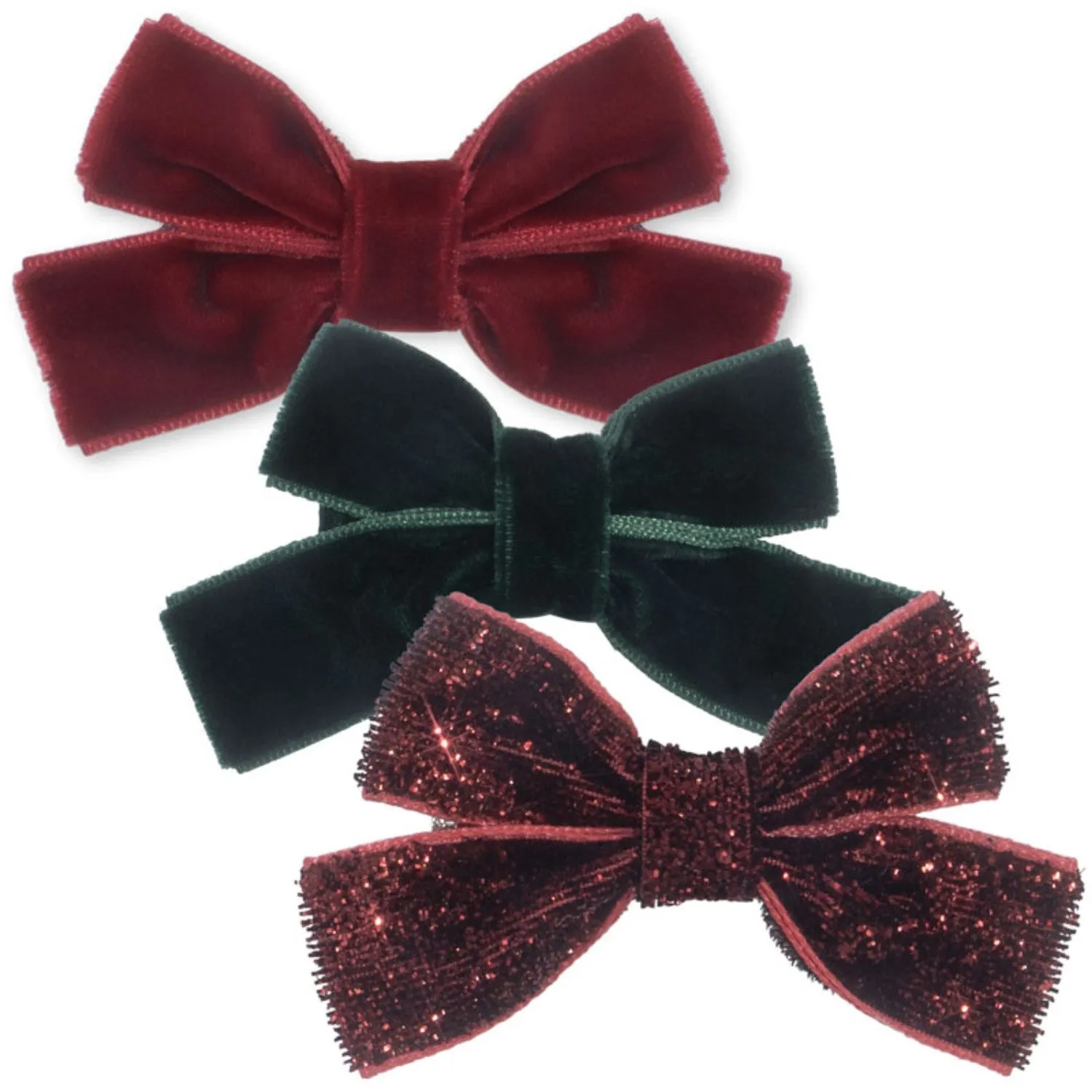 Konges Sljd Red/Glitter/Green 6 Pack Micki Bow Hair Clips