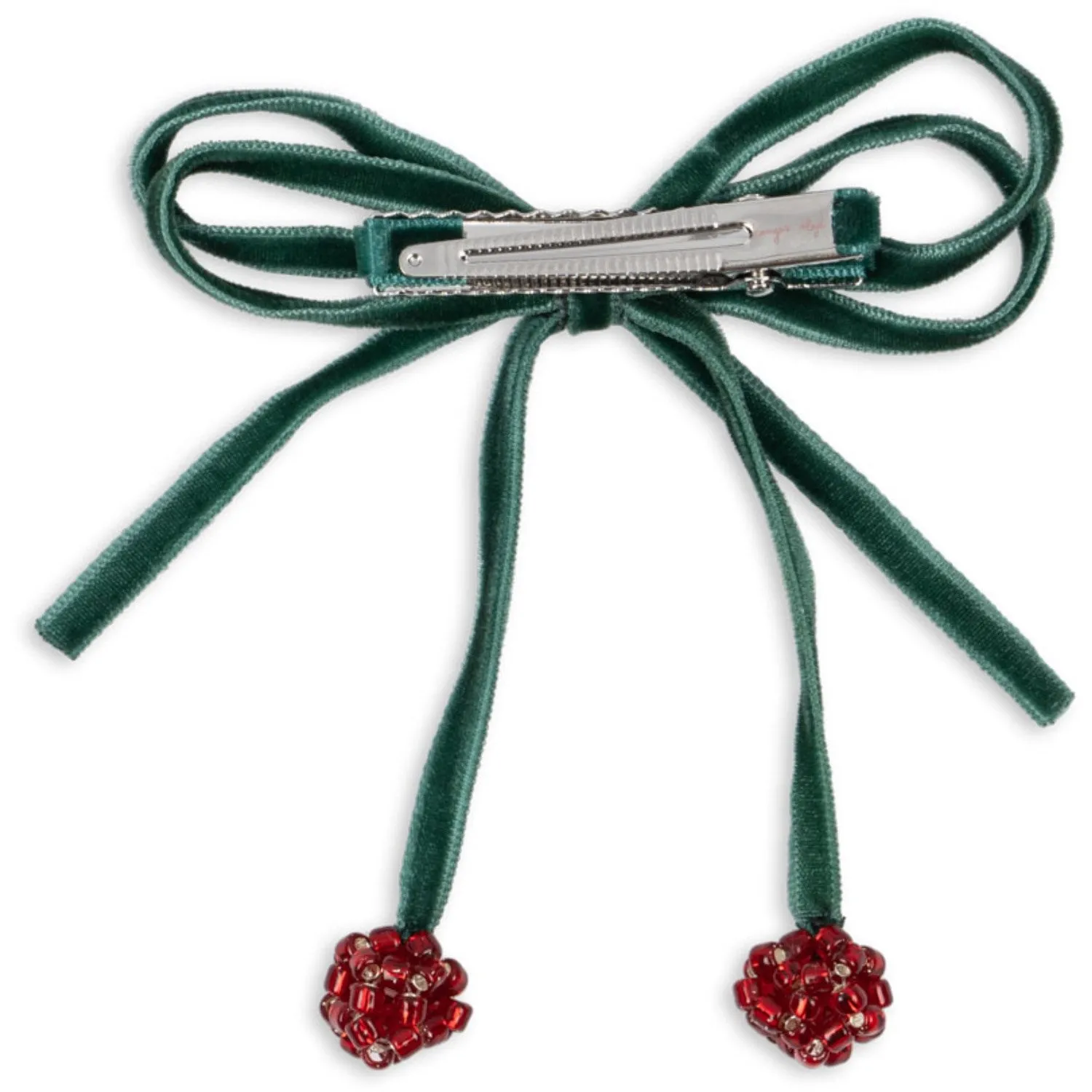 Konges Sljd Smoke Pine 2 Pack Cherry Bow Hair Clips