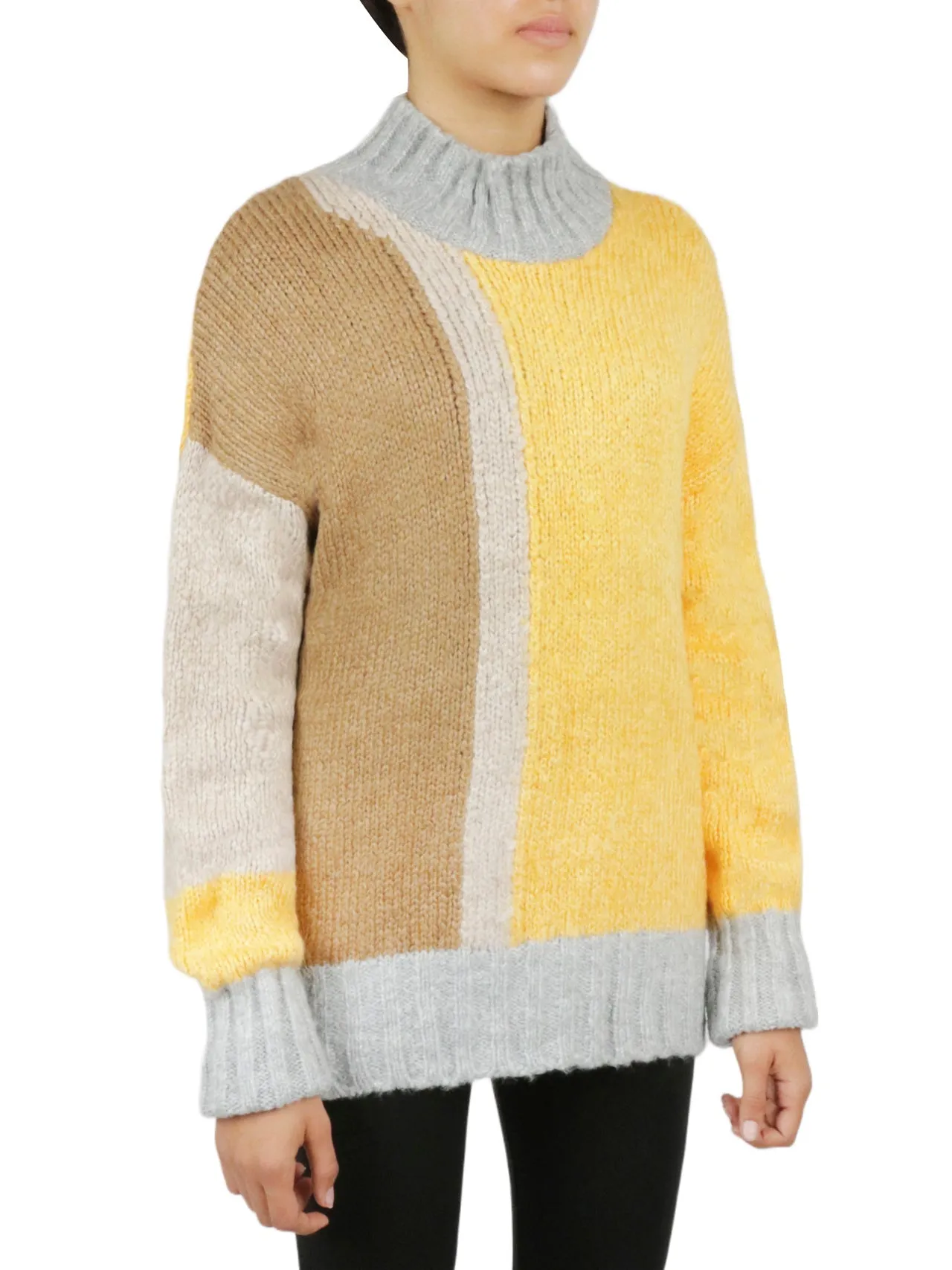 Luxury Feel Color Block Tunic Sweater  Last Chance!