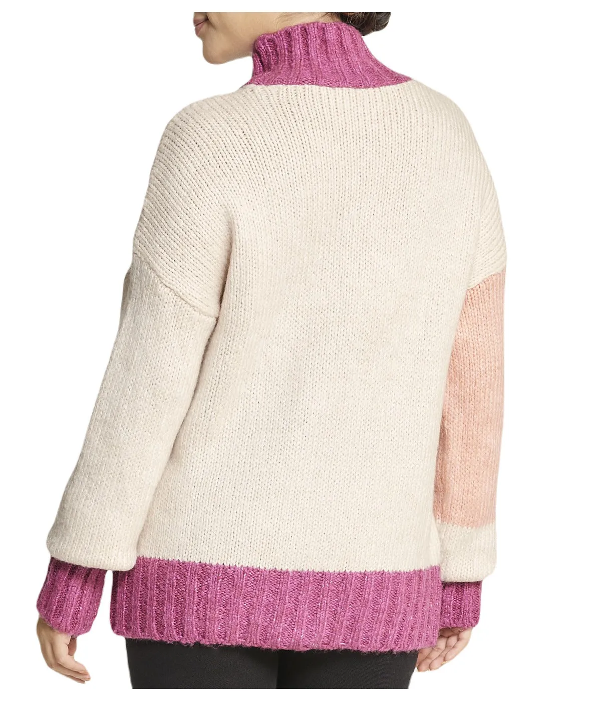 Luxury Feel Color Block Tunic Sweater  Last Chance!