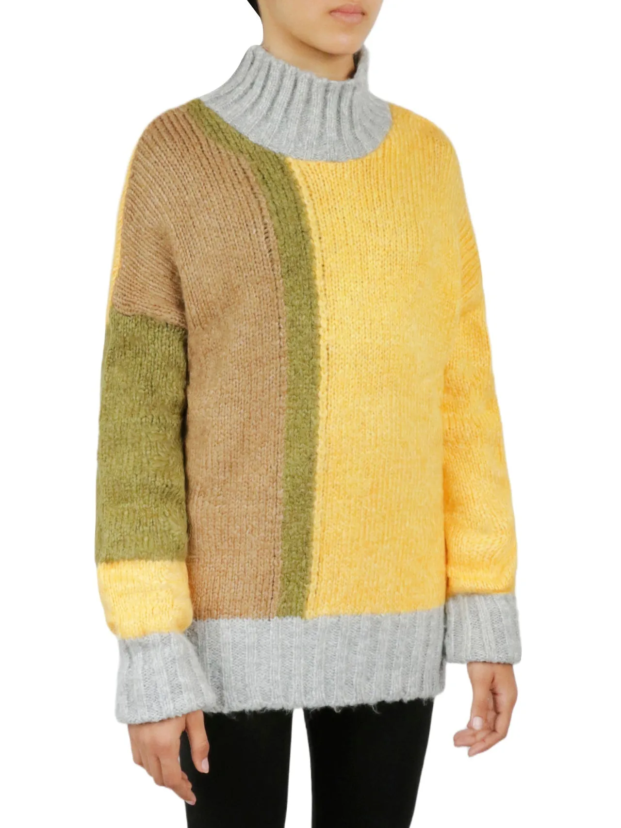 Luxury Feel Color Block Tunic Sweater  Last Chance!
