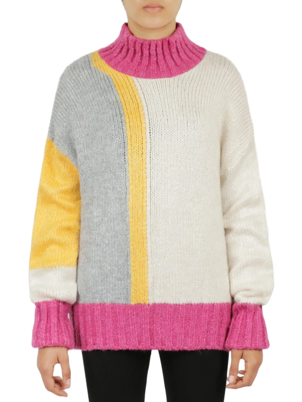 Luxury Feel Color Block Tunic Sweater  Last Chance!