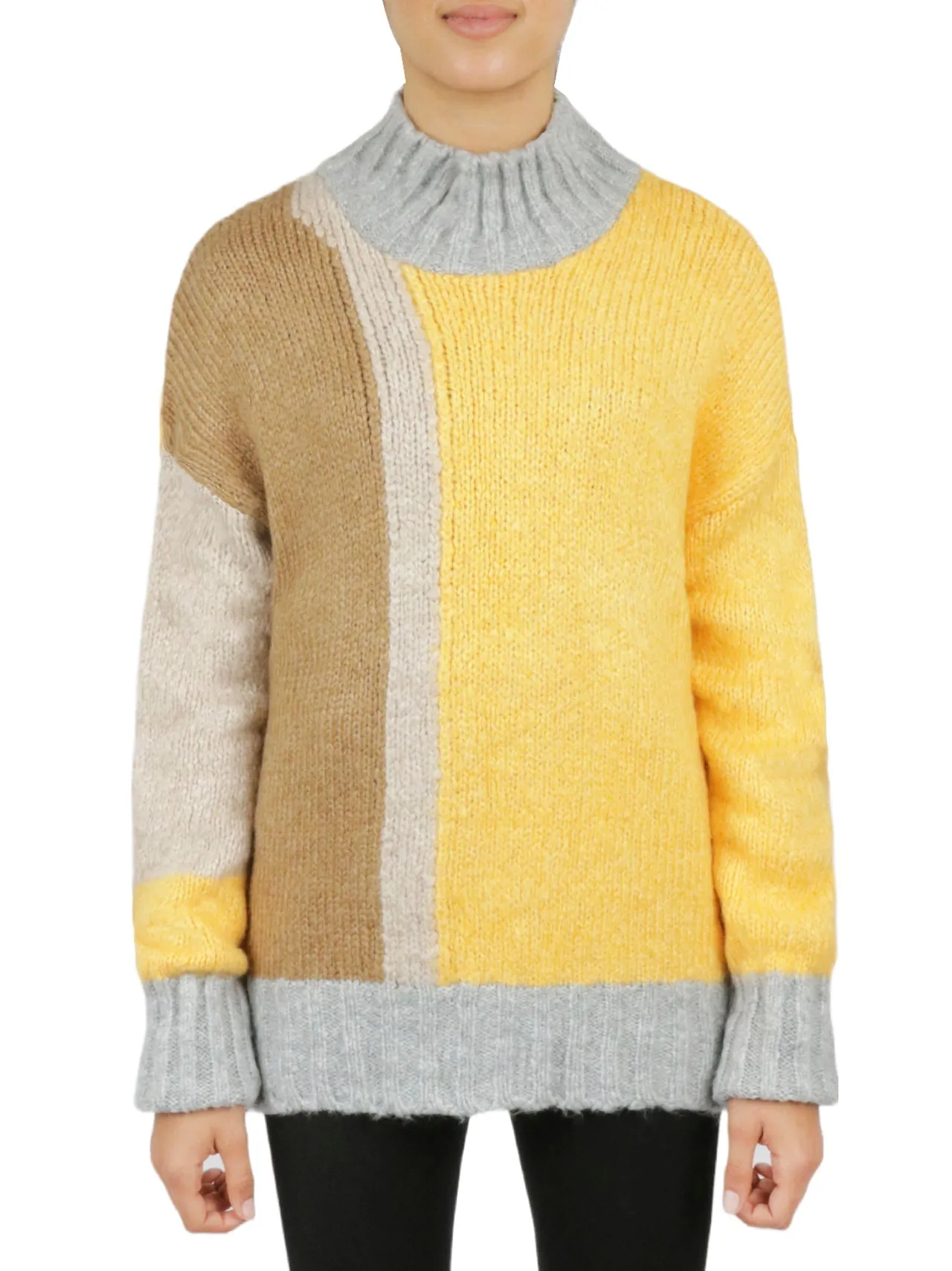 Luxury Feel Color Block Tunic Sweater  Last Chance!