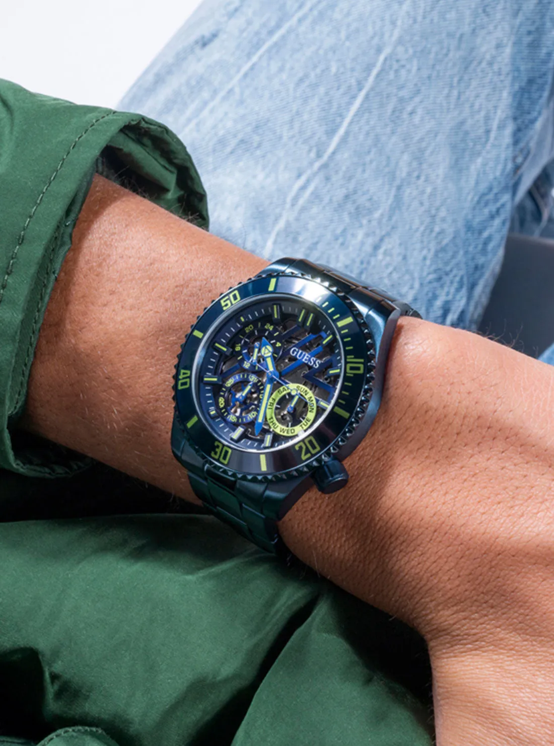 Navy Midnight Axle Watch Guess