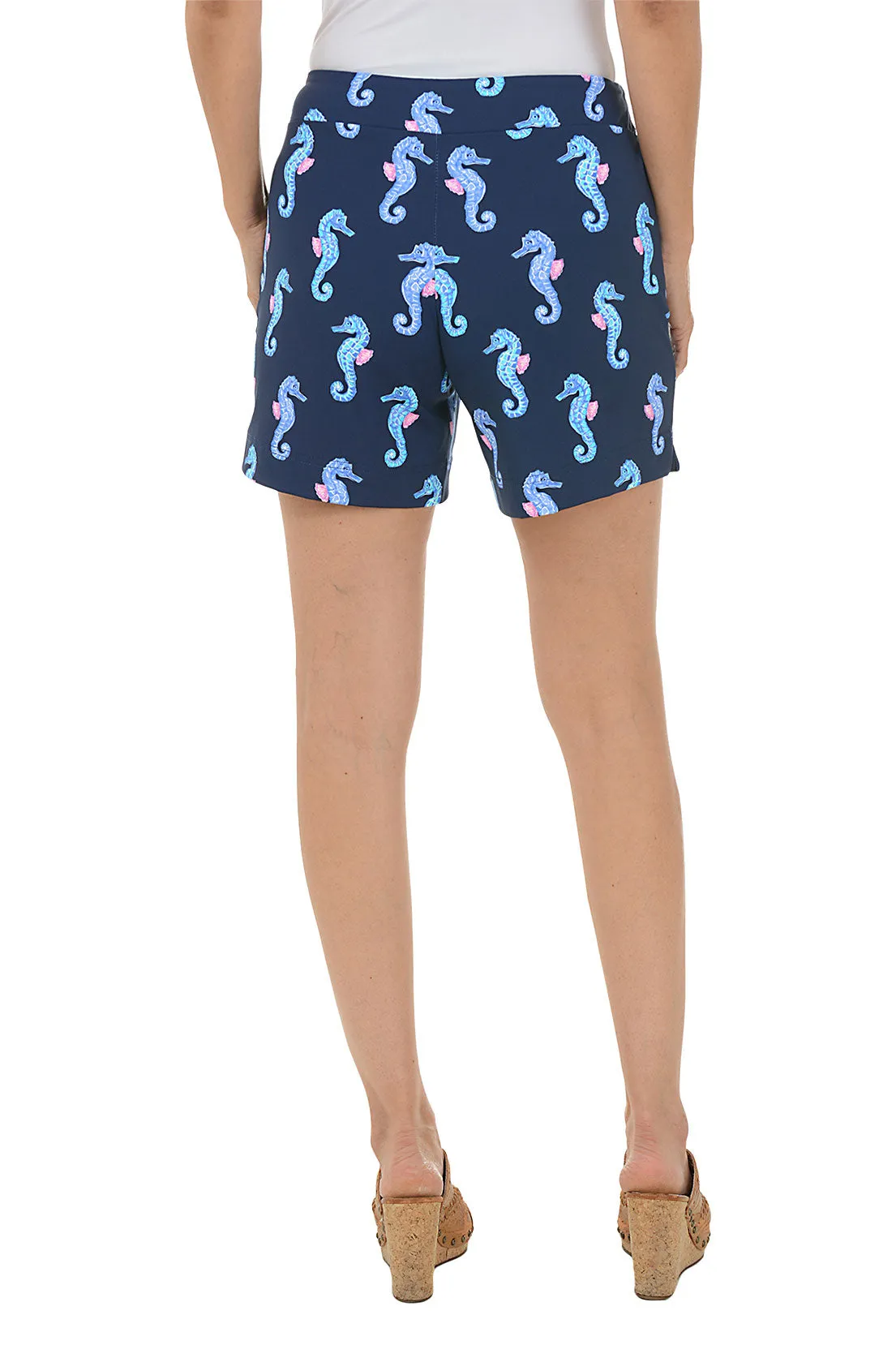 Navy Seahorses UPF50  Pull-On Short