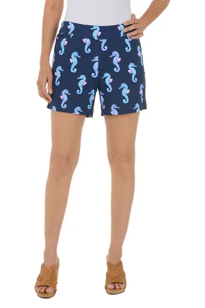 Navy Seahorses UPF50  Pull-On Short