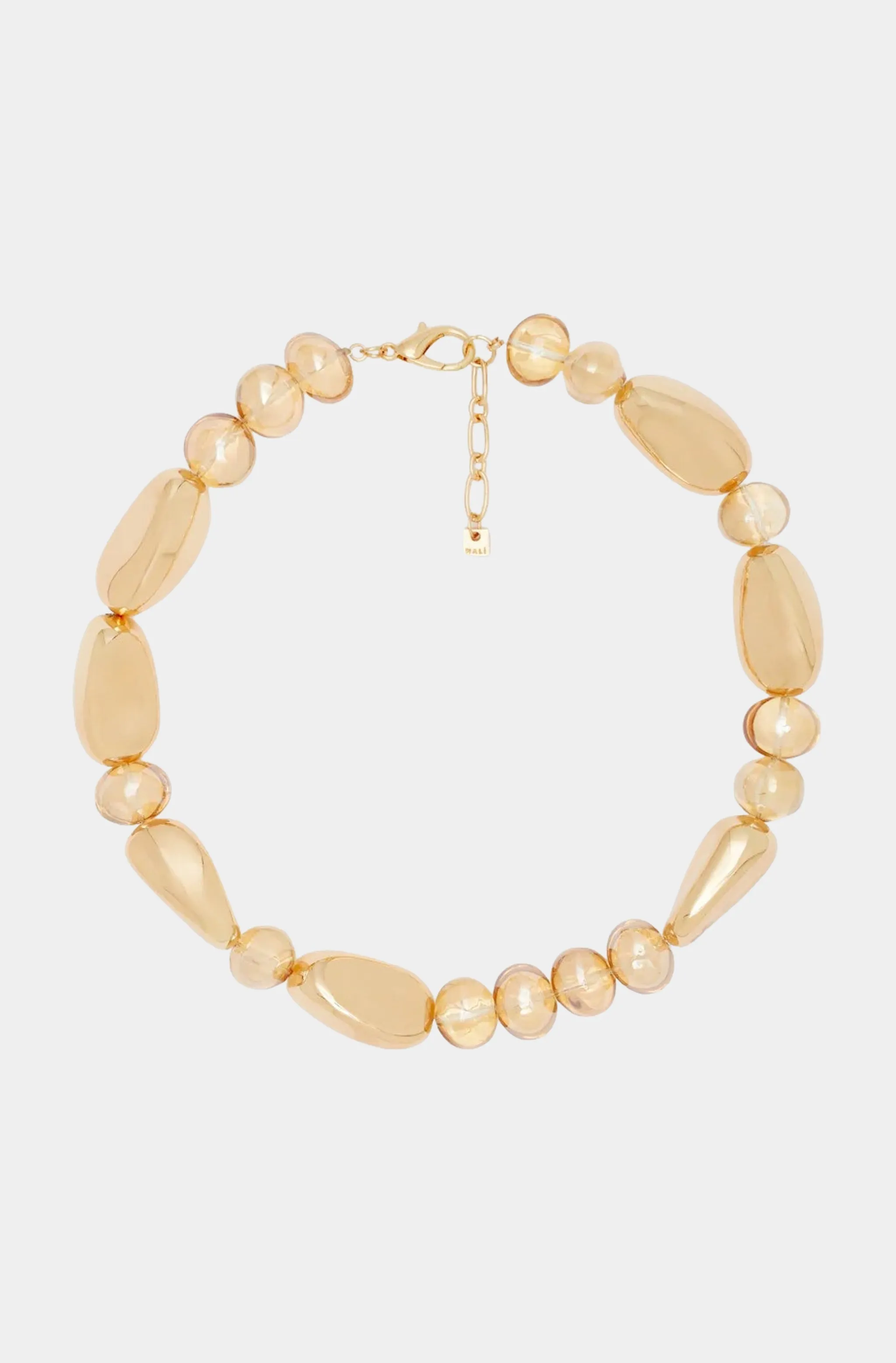 Necklace With Resin & Gold Pebbles