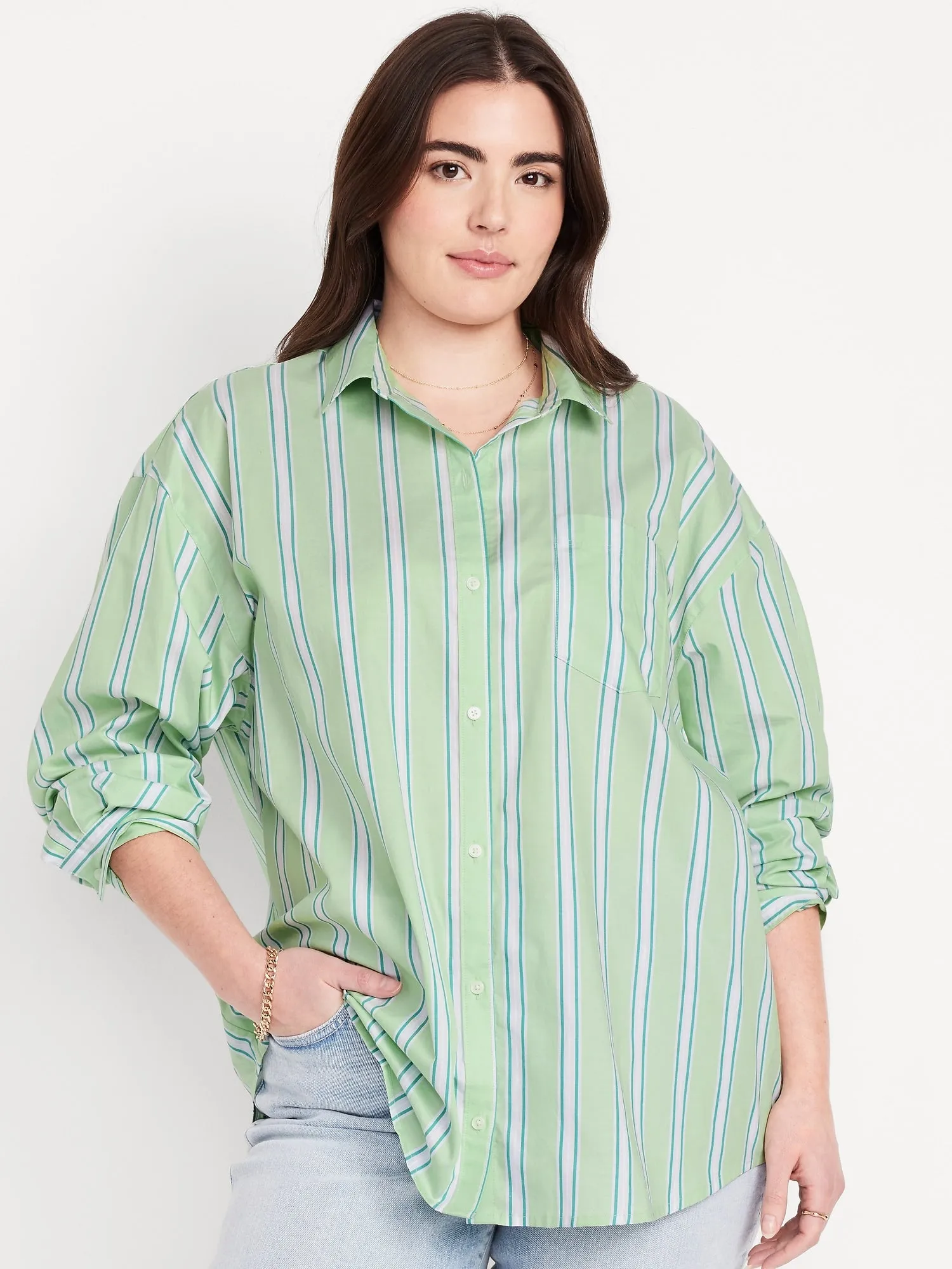 Oversized Button-Down Boyfriend Shirt