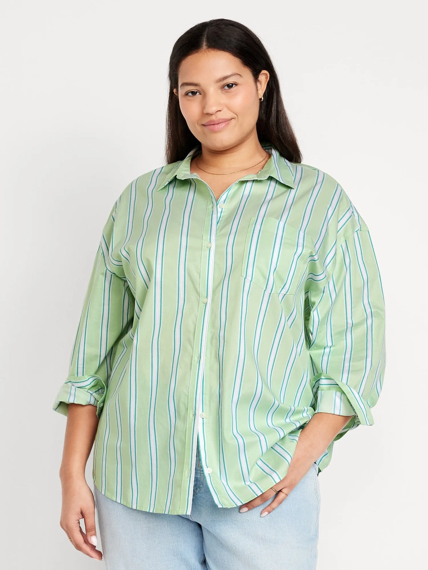 Oversized Button-Down Boyfriend Shirt
