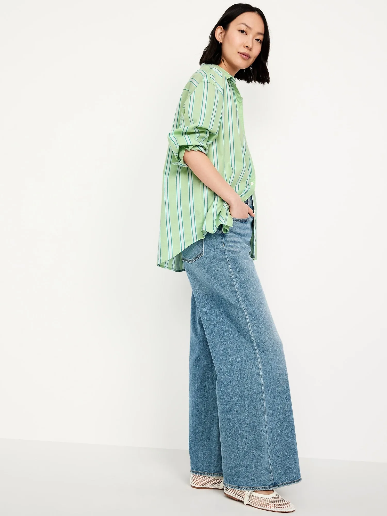 Oversized Button-Down Boyfriend Shirt