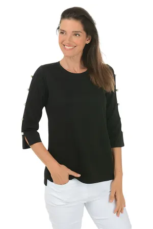 Pearl Sleeve Knit Top