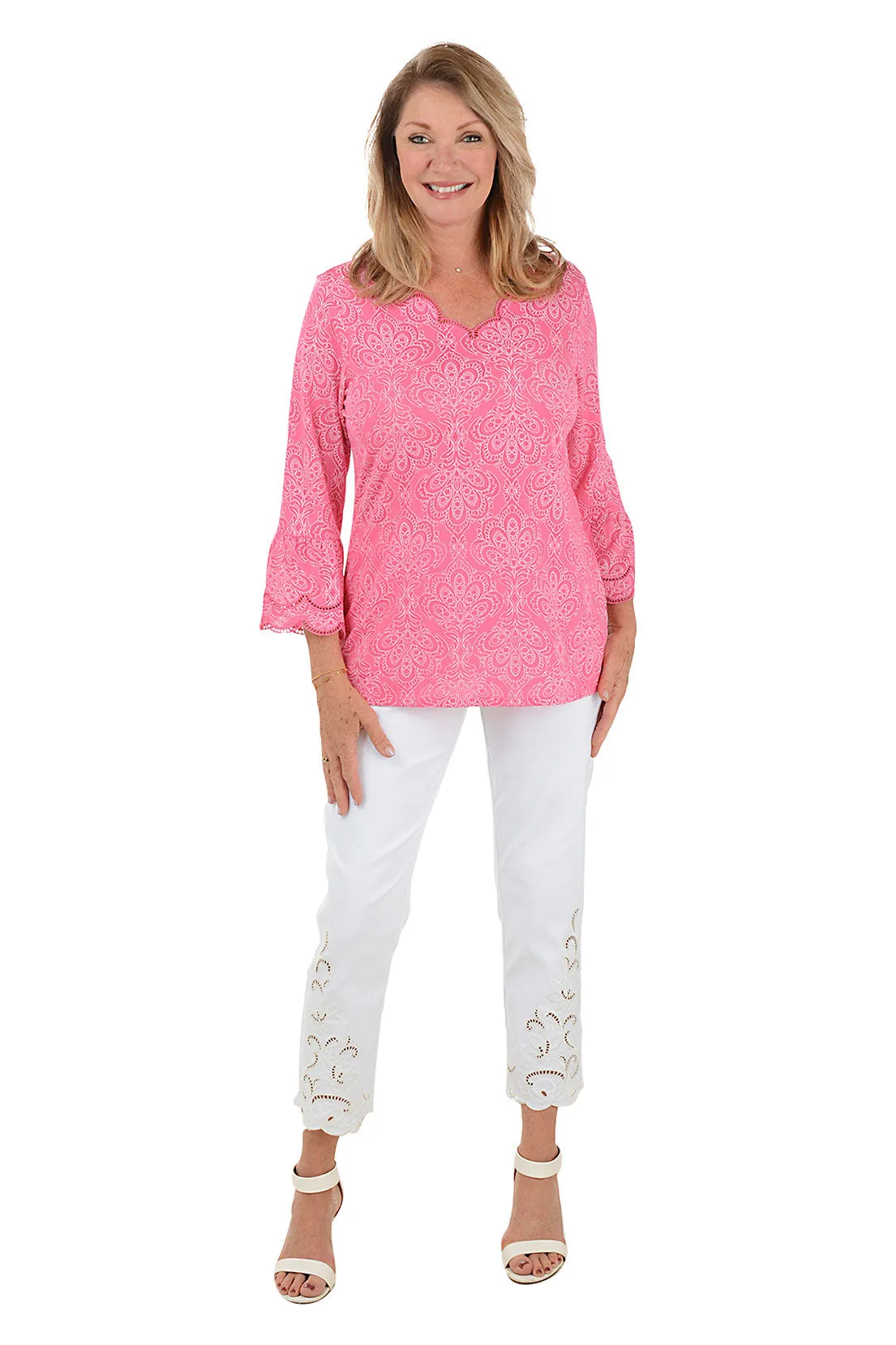 Petite Color Crush Embroidered Ankle Pant