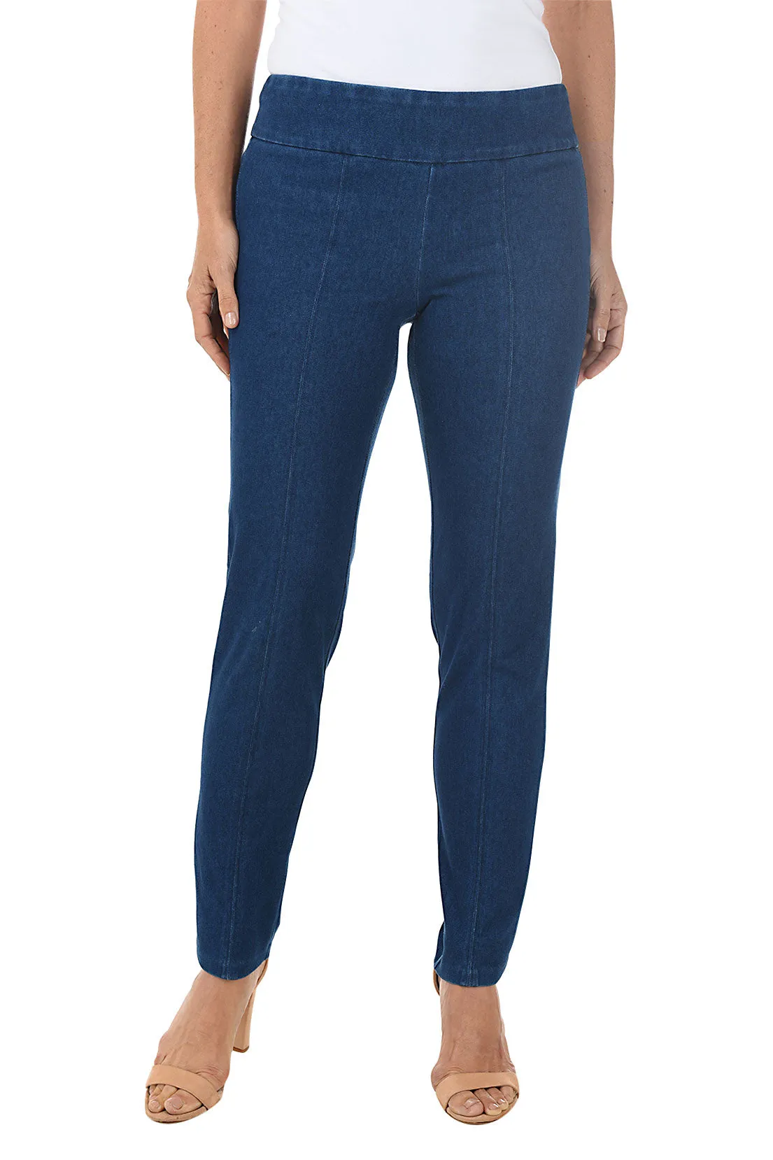 Petite Pull-On Slim Leg Denim Pant