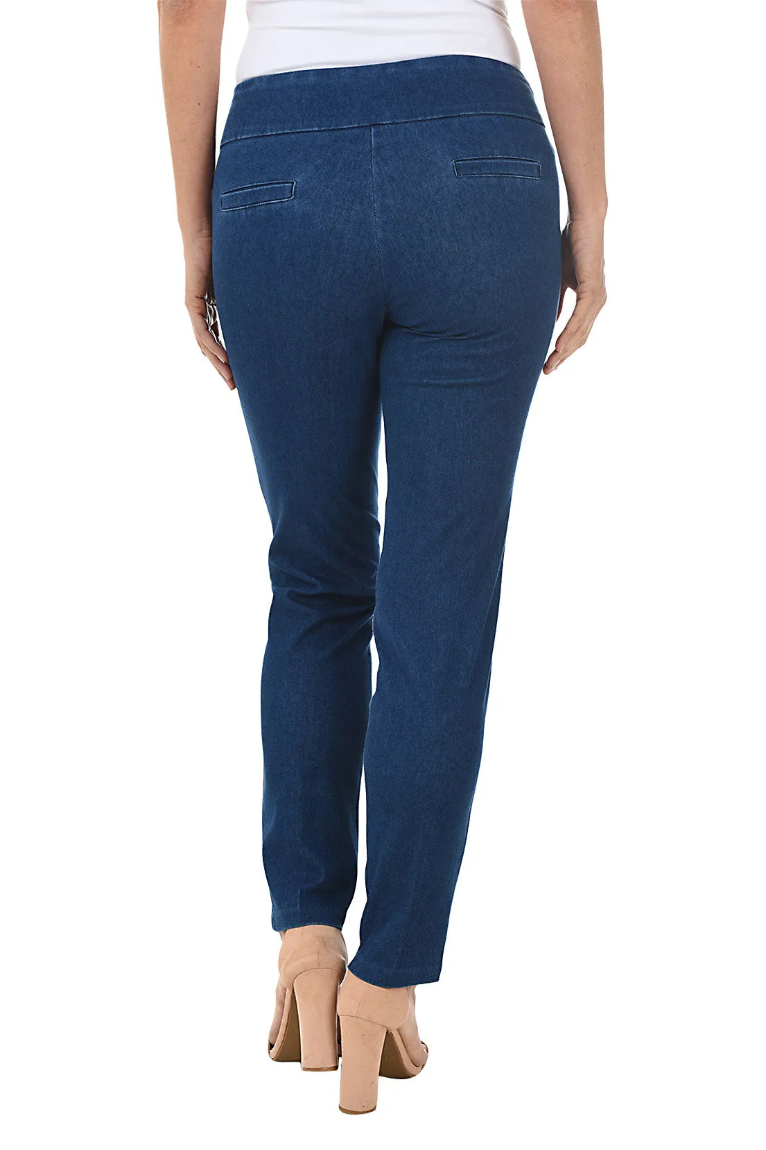 Petite Pull-On Slim Leg Denim Pant