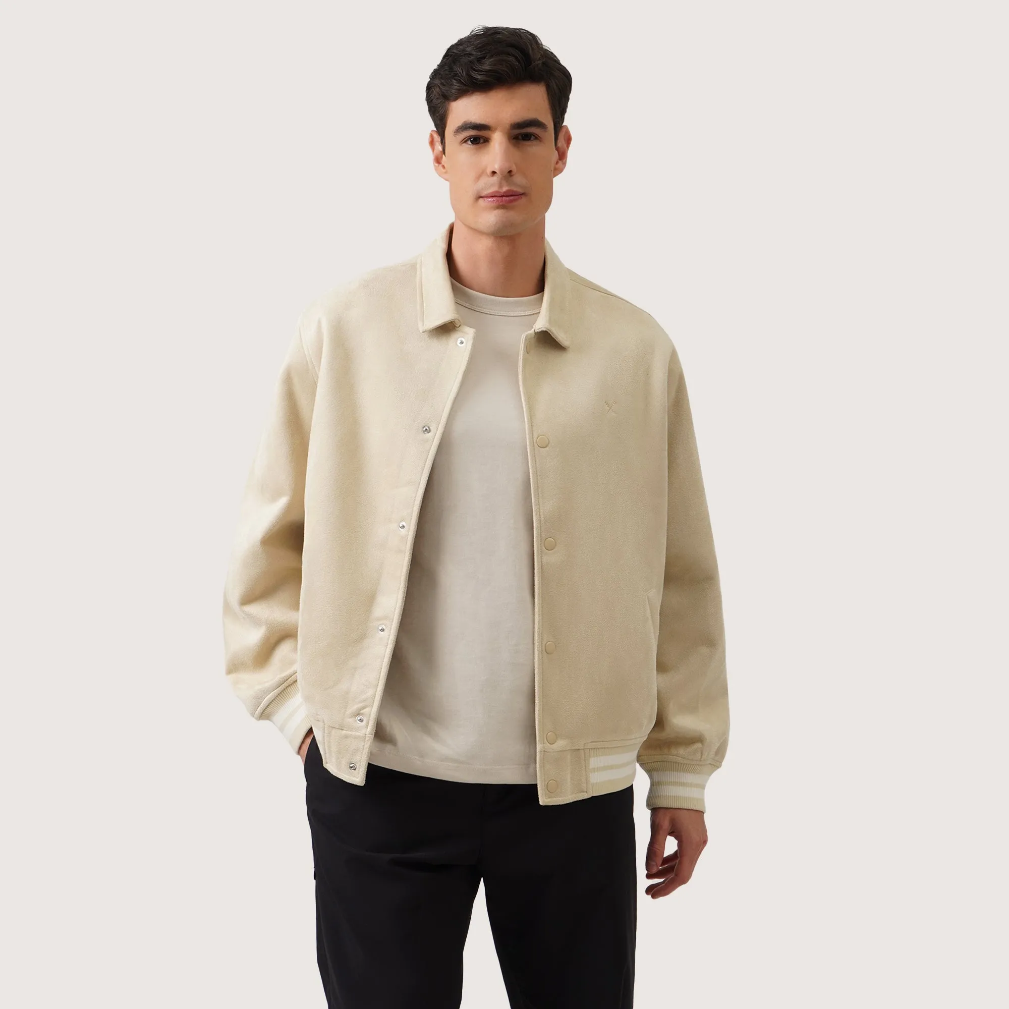 Regatta- Bomber Jacket In Faux Suede With Snap Button Closure