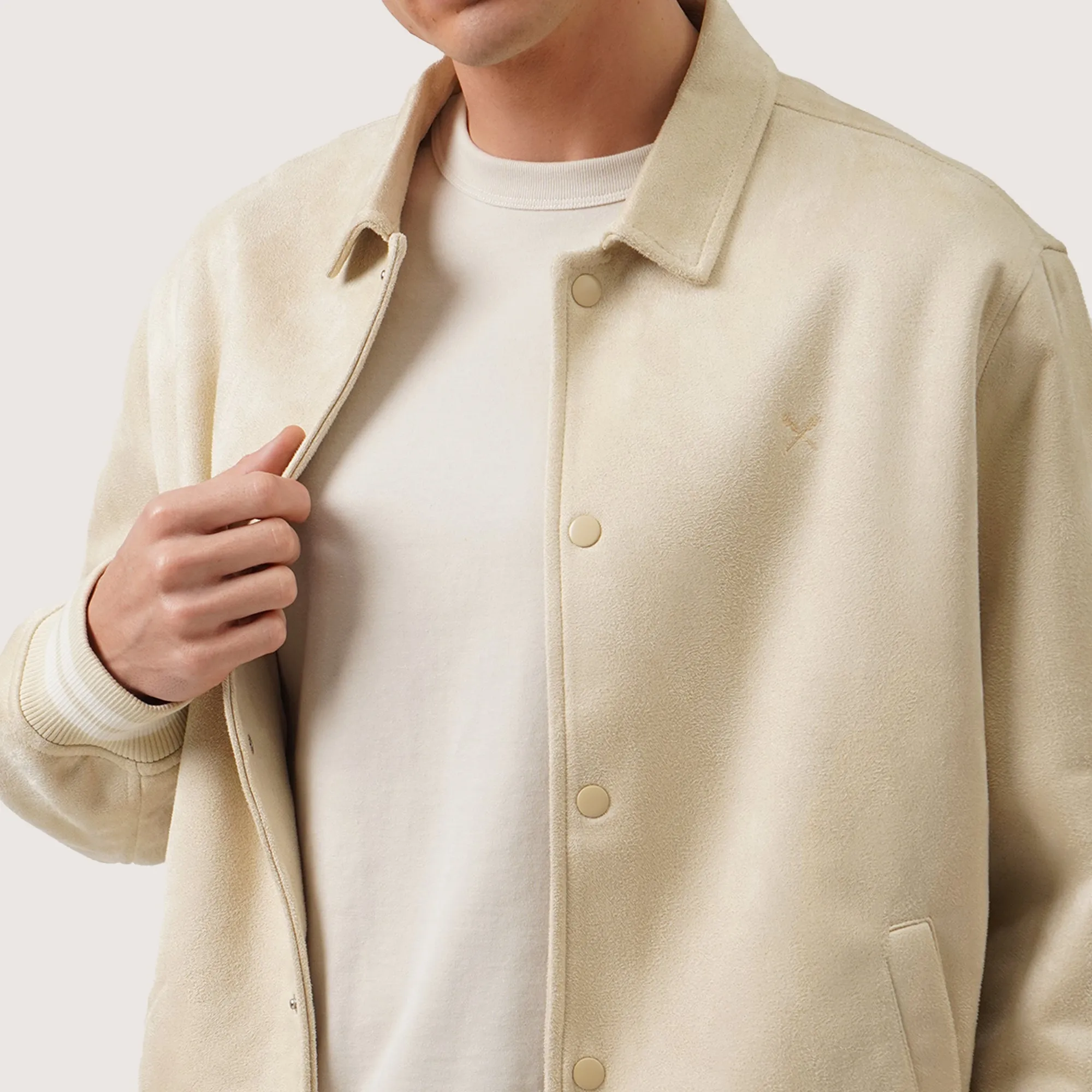 Regatta- Bomber Jacket In Faux Suede With Snap Button Closure