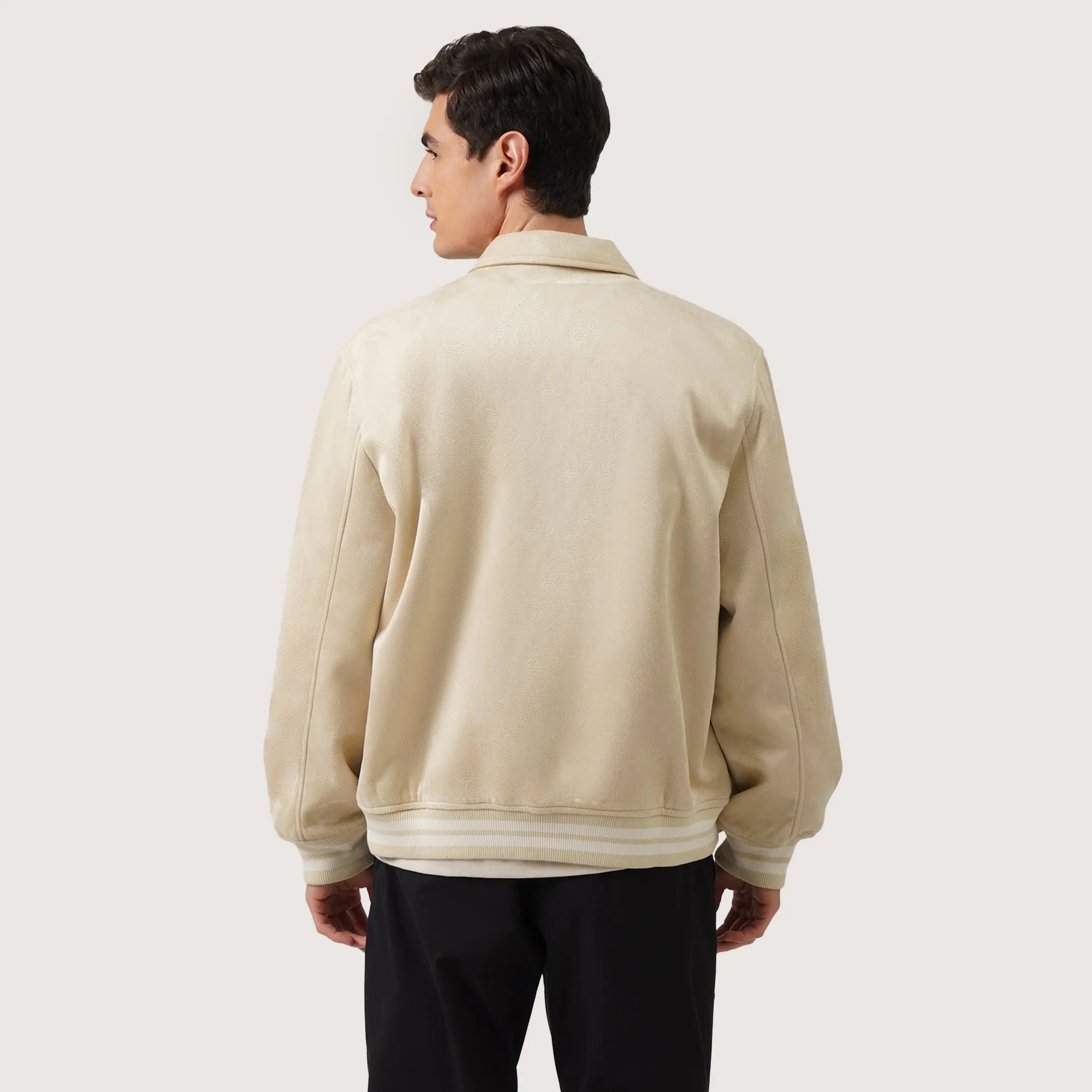 Regatta- Bomber Jacket In Faux Suede With Snap Button Closure