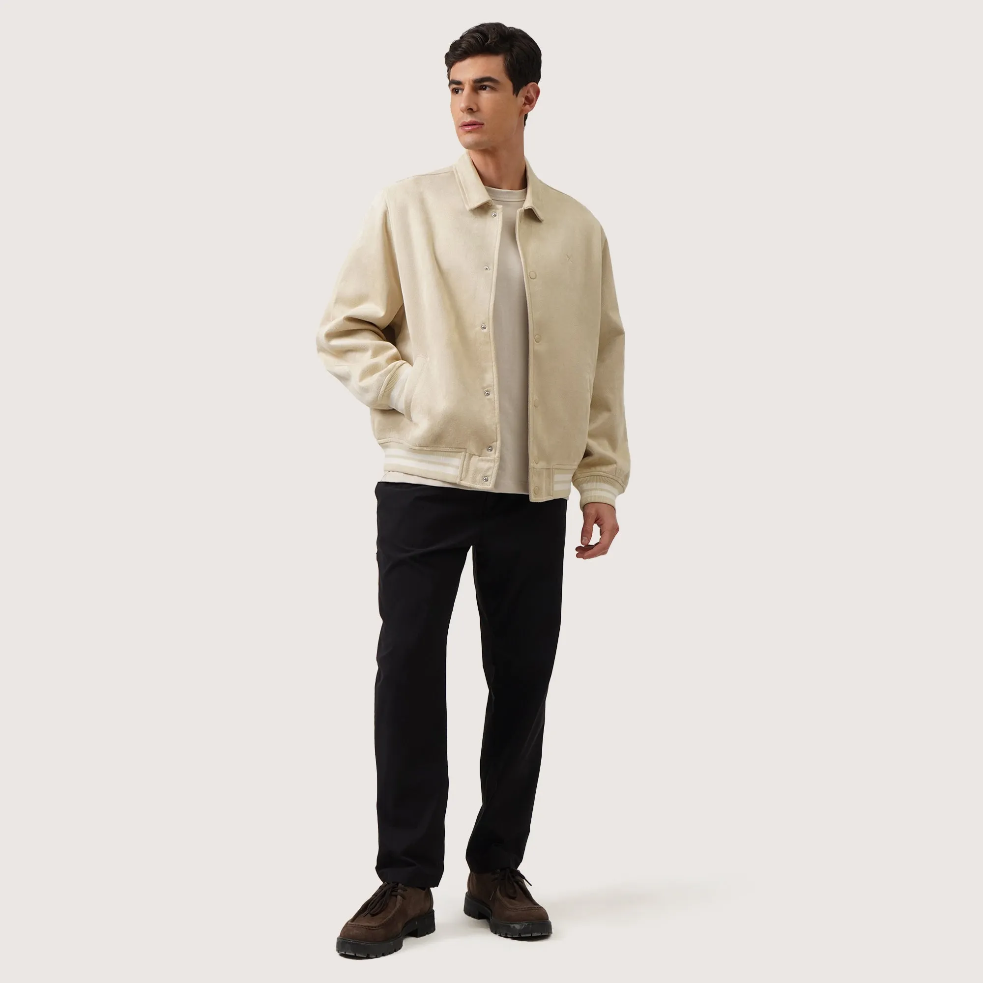 Regatta- Bomber Jacket In Faux Suede With Snap Button Closure